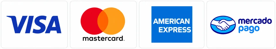 Visa, Mastercard, American Express y Mercado Pago