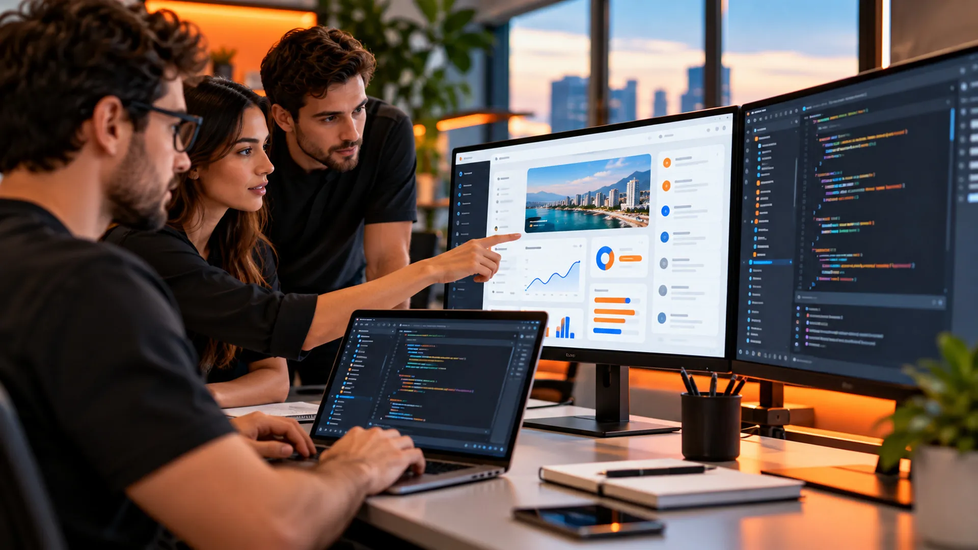 Equipo desarrollando una plataforma de software a la medida